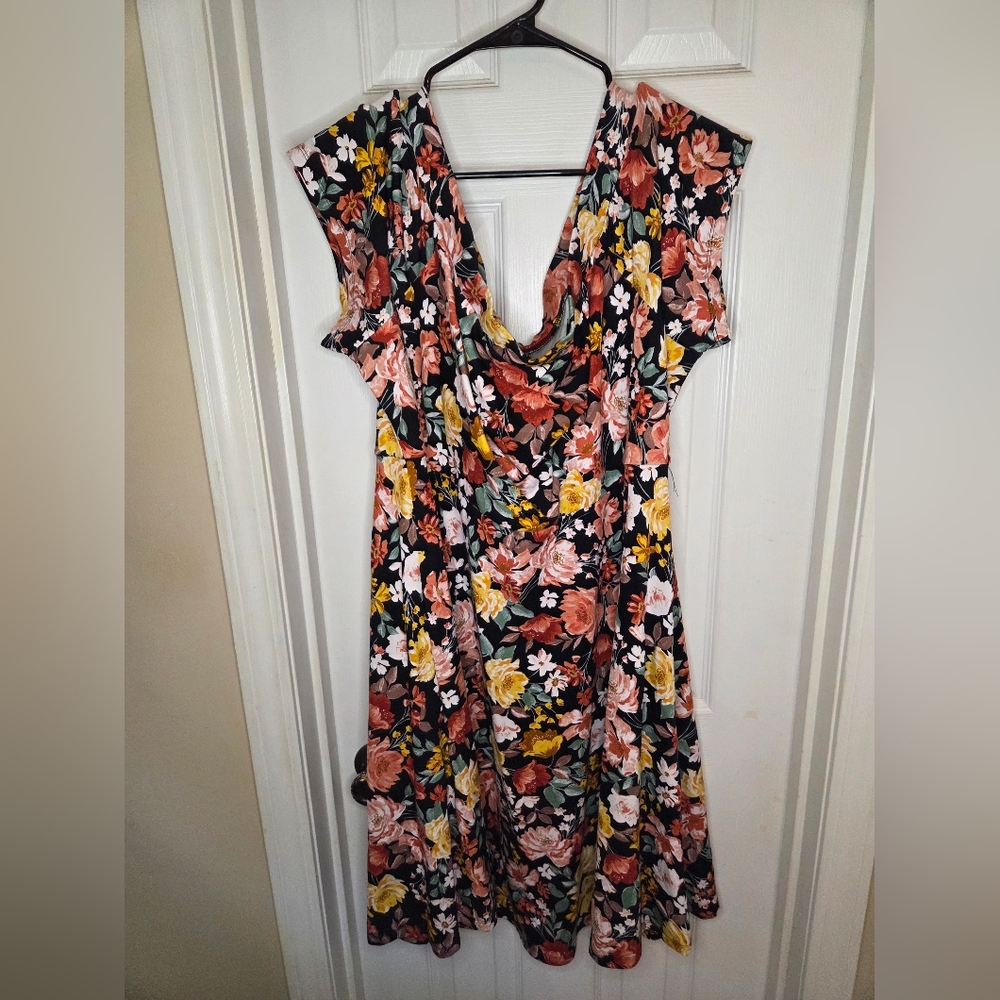 Torrid Multicolor Floral Off The Shoulder Dress